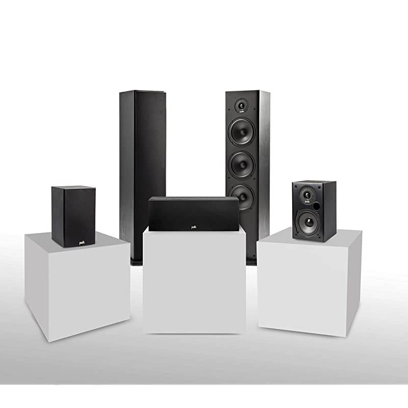 T Series 5 Channel Home Theater Bundle | Includes Two (2) T15 Bookshelf, One (1) T30 Center Channel & Two (2) T50 Tower Speakers | Premium Sound at a Great Value | Dolby and DTS Surround