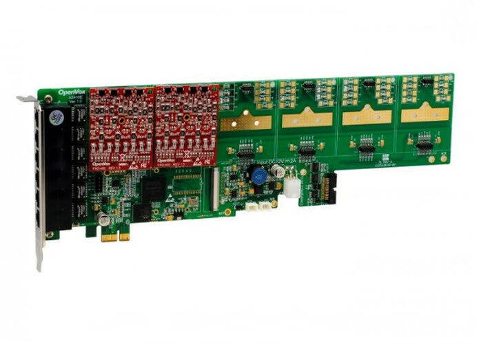 OpenVox A2410E02 24 Port Analog PCI-E Card Base Board + 0 FXS400 + 2 FXO400