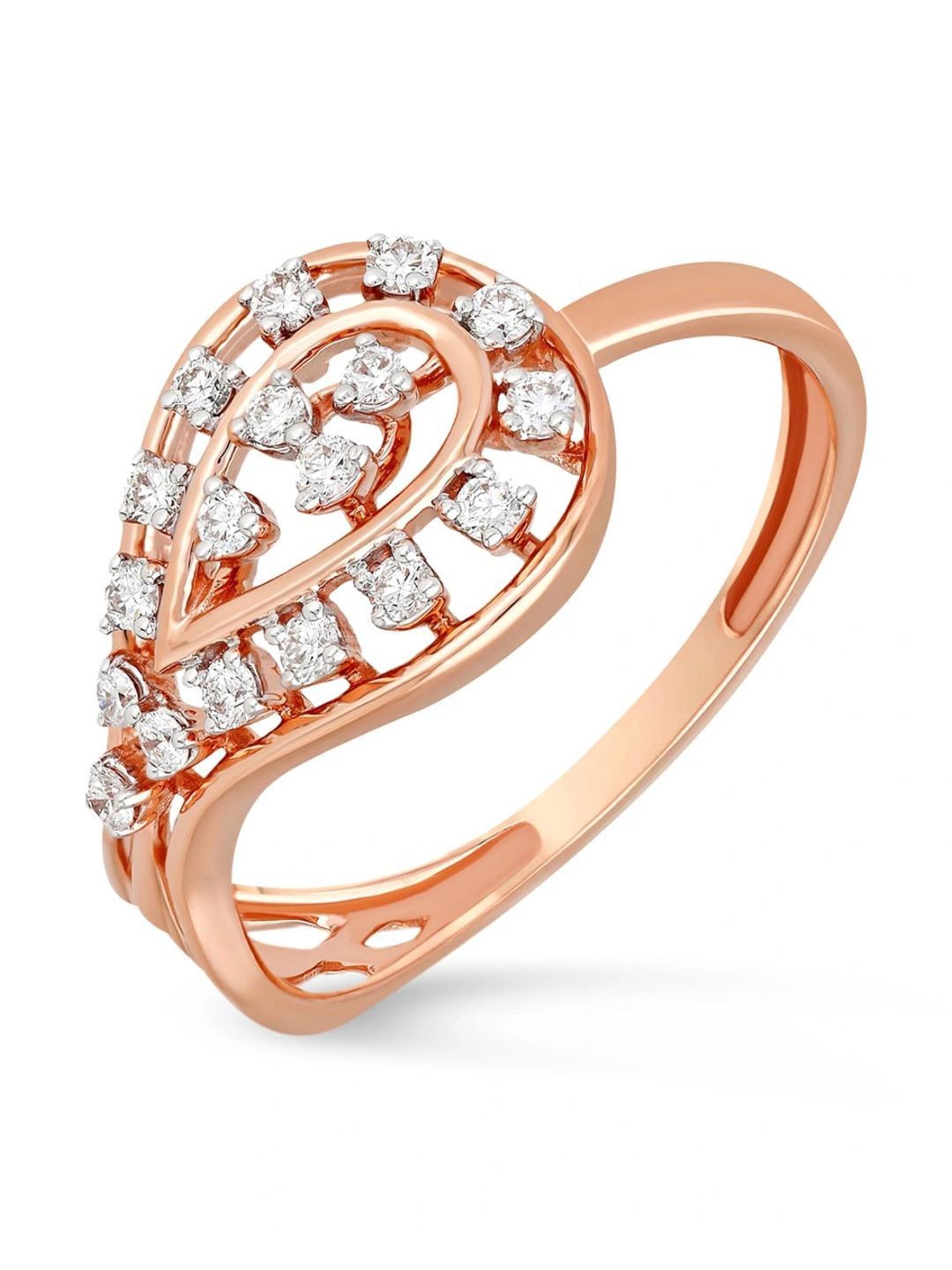 Mia By Tanishq Nature's Finest 14k Yellow Zigzag Treasures Gold Diamond Ring