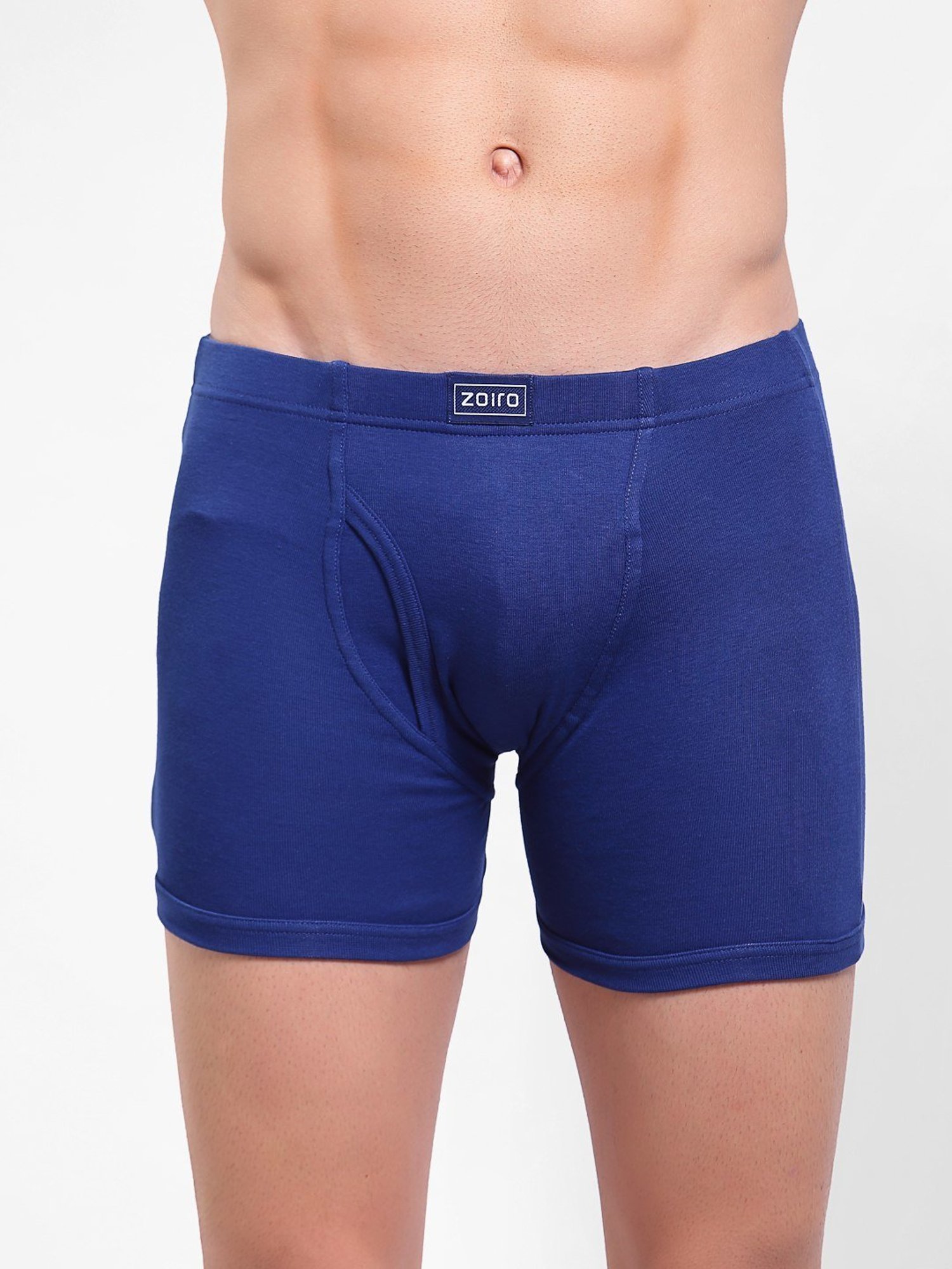 Zoiro Bitter Chocolate & Navy Blue Cotton Regular Fit Trunks - Pack Of 2