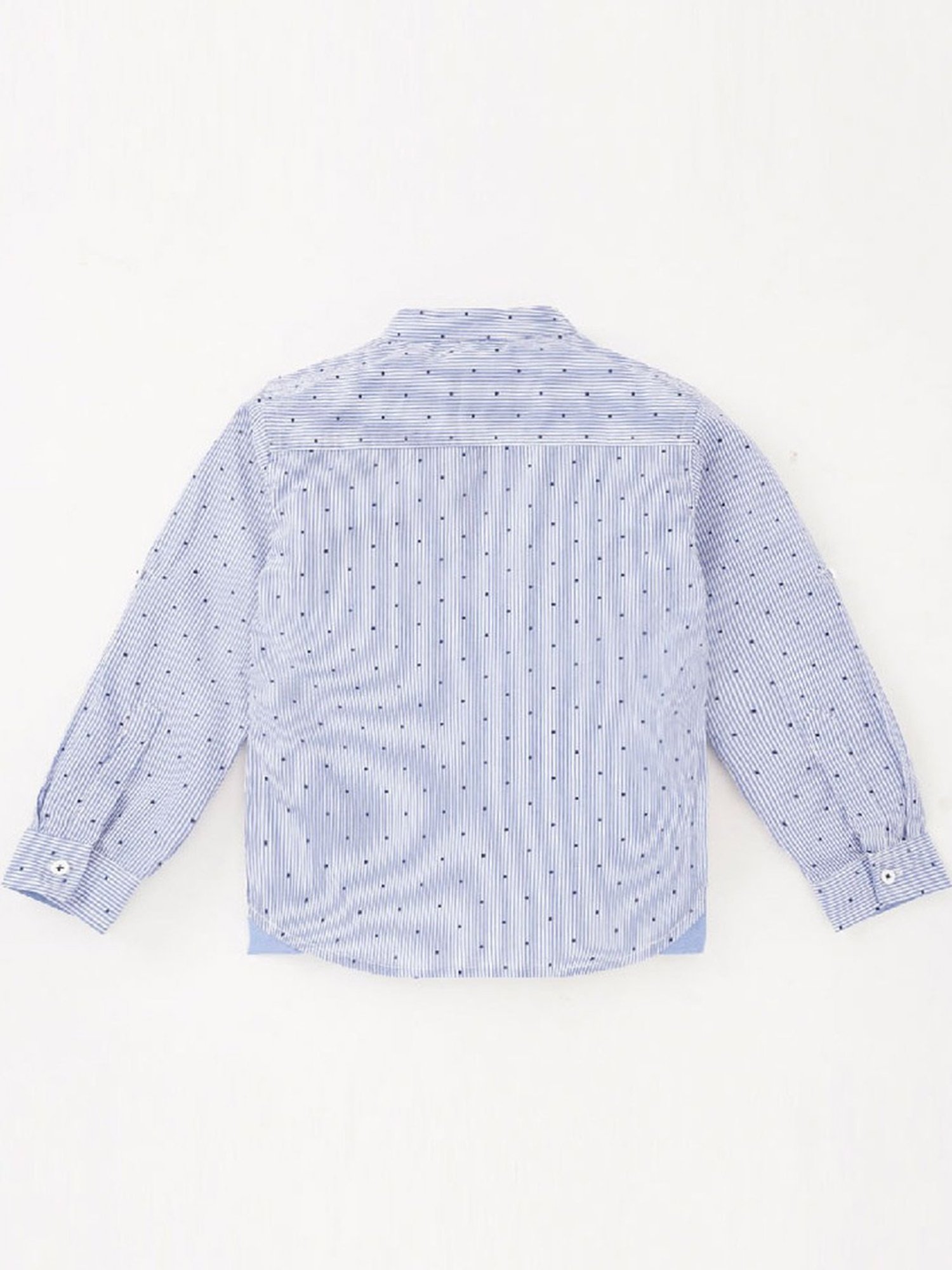 Ed-a-Mamma Kids Blue Cotton Striped Full Sleeves Shirt