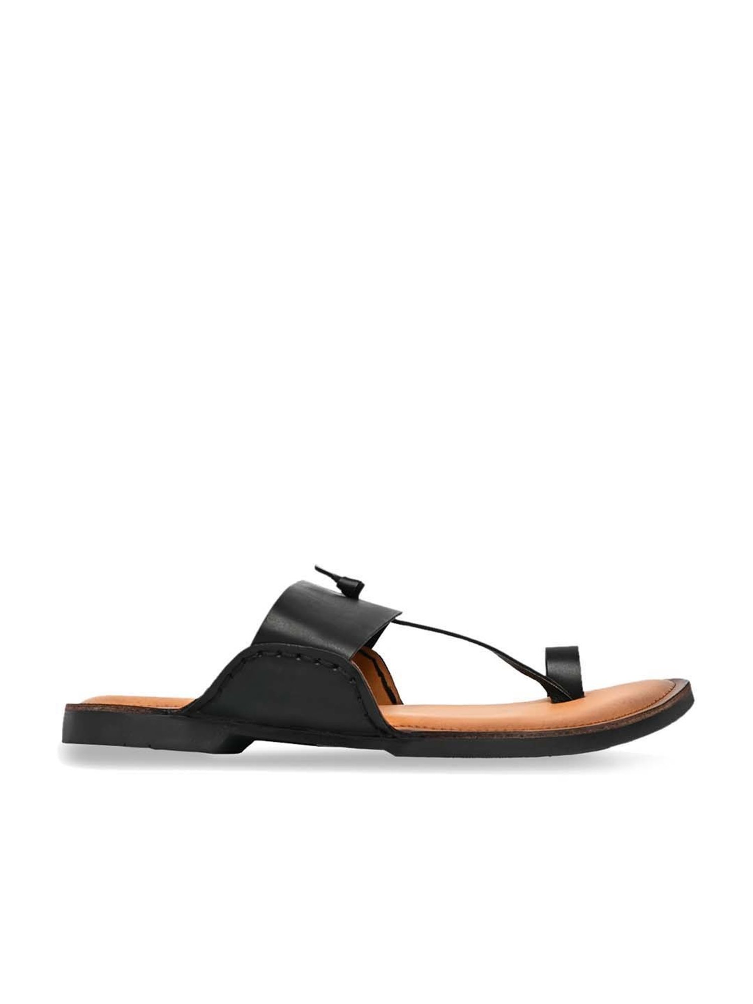 Regal Men's Black Toe Ring Sandals