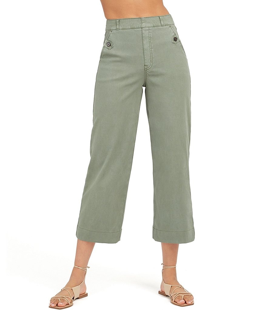 Spanx Stretch Twill Cropped Wide Leg Pants