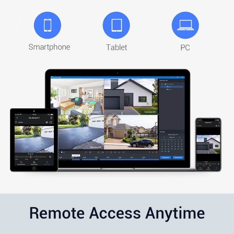 ANNKE 1080p Full HD WiFi NVR Video Surveillance System with 10.1&rsquo;&rsquo; LCD Monitor, Support 5MP Wireless IP Camera, Plug and Play Wireless Security System, 4 pcs IP Cameras With 1TB HDD