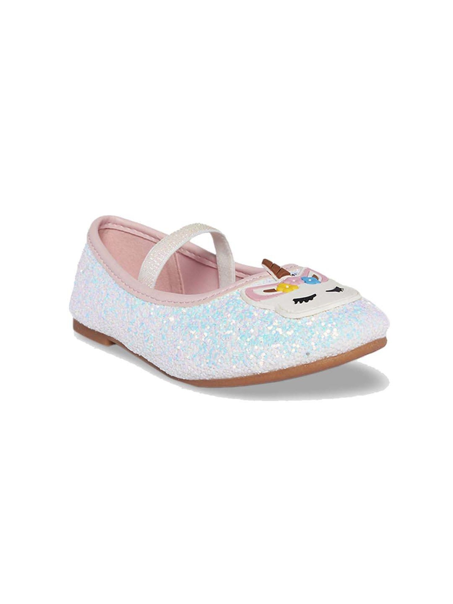Pantaloons Junior White & Blue Mary Jane Shoes