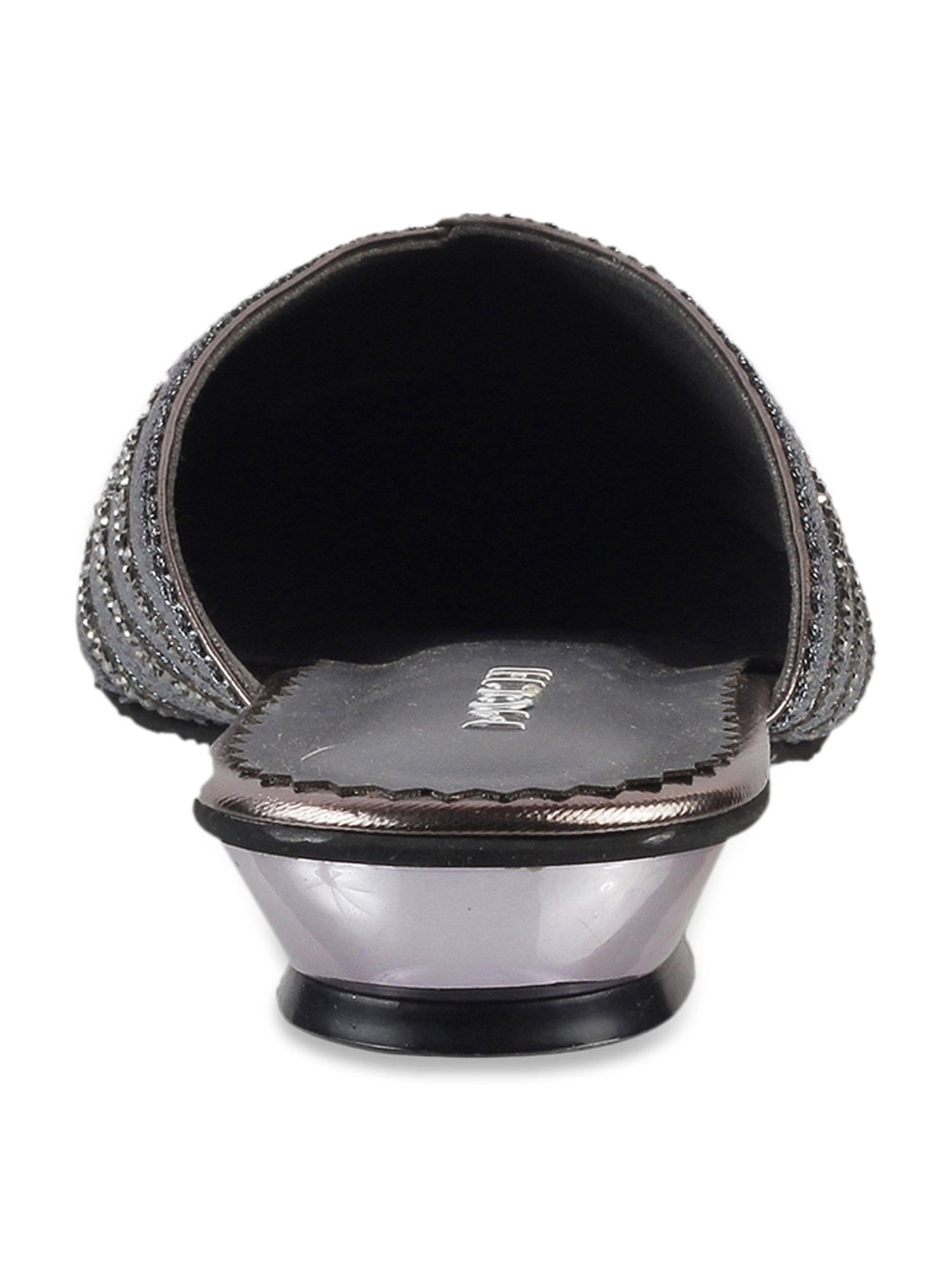 Mochi Women's Gun Metal Mule Shoes