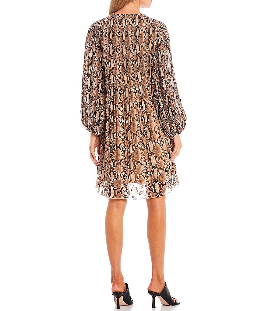 Preston & York Jessica Chiffon Snake Print Shift Dress
