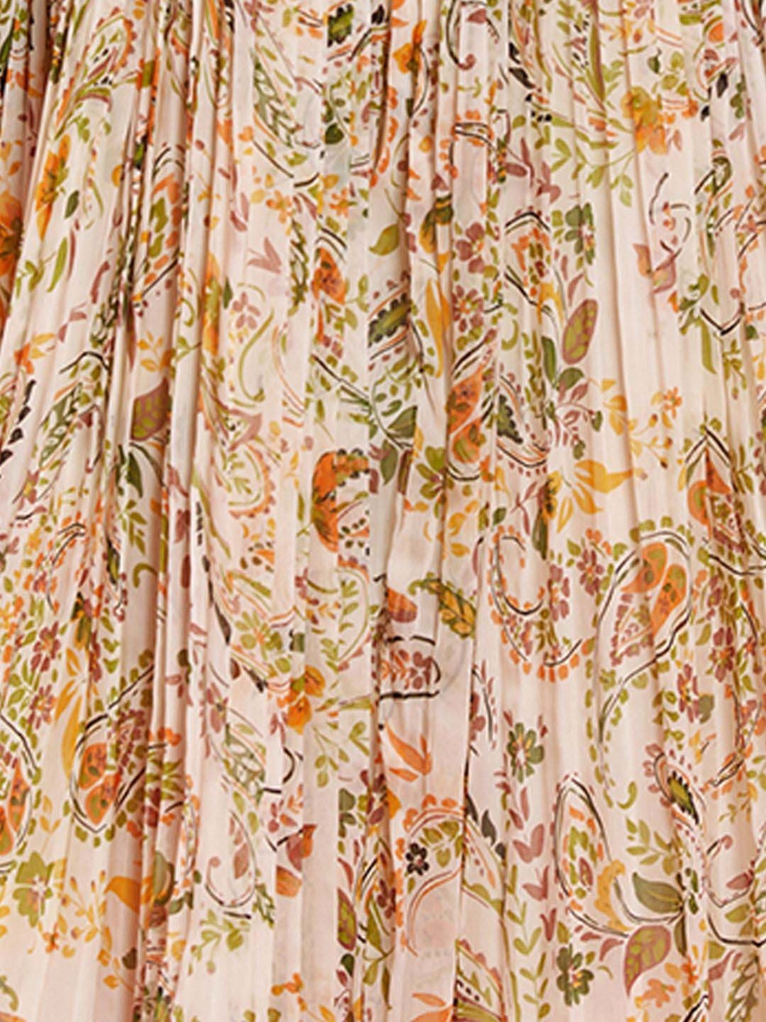 Odette Beige Printed Kurta Pant Set With Dupatta