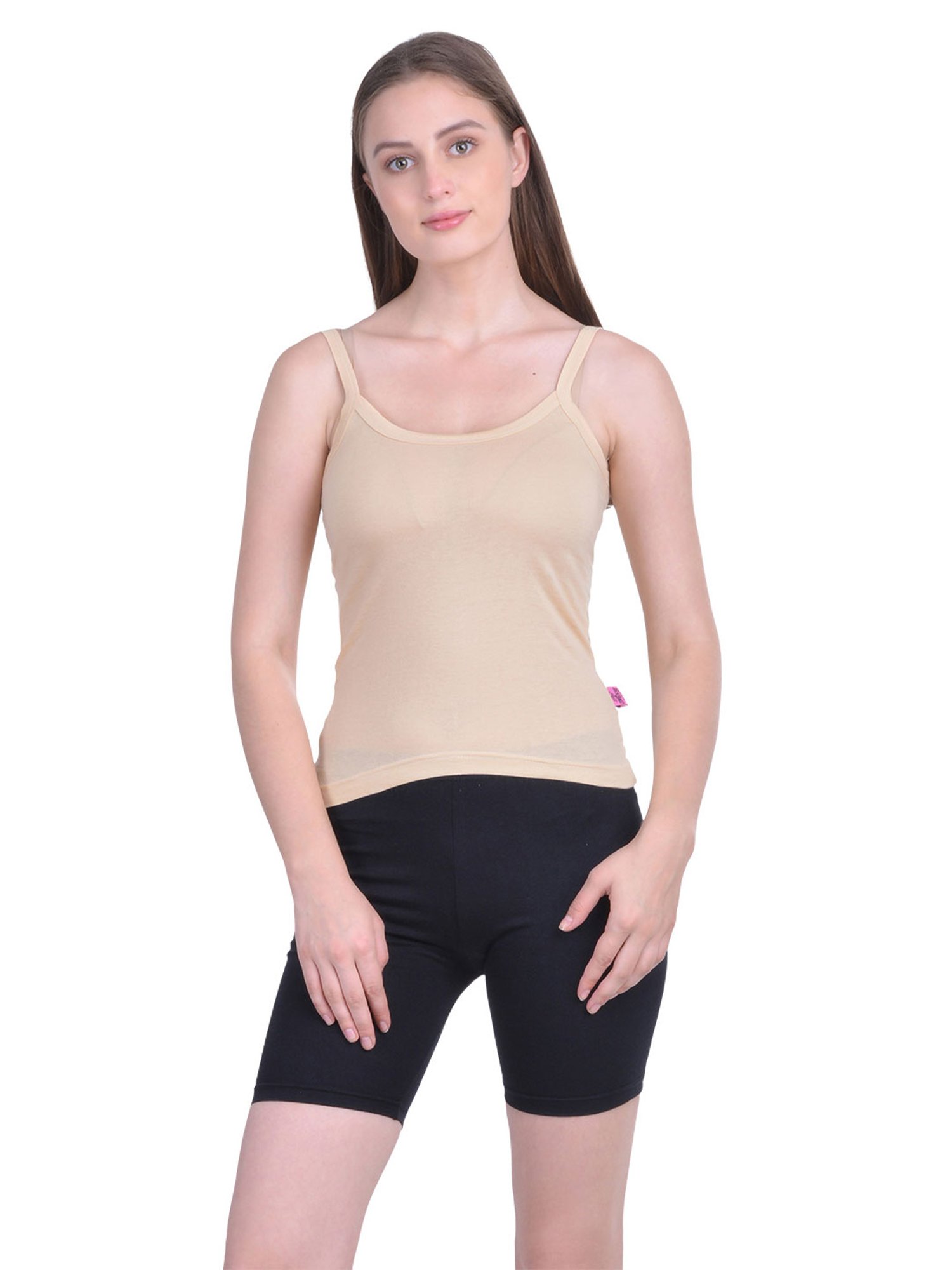 Dollar Missy Black & Beige Cotton Camisole (Pack of 2)