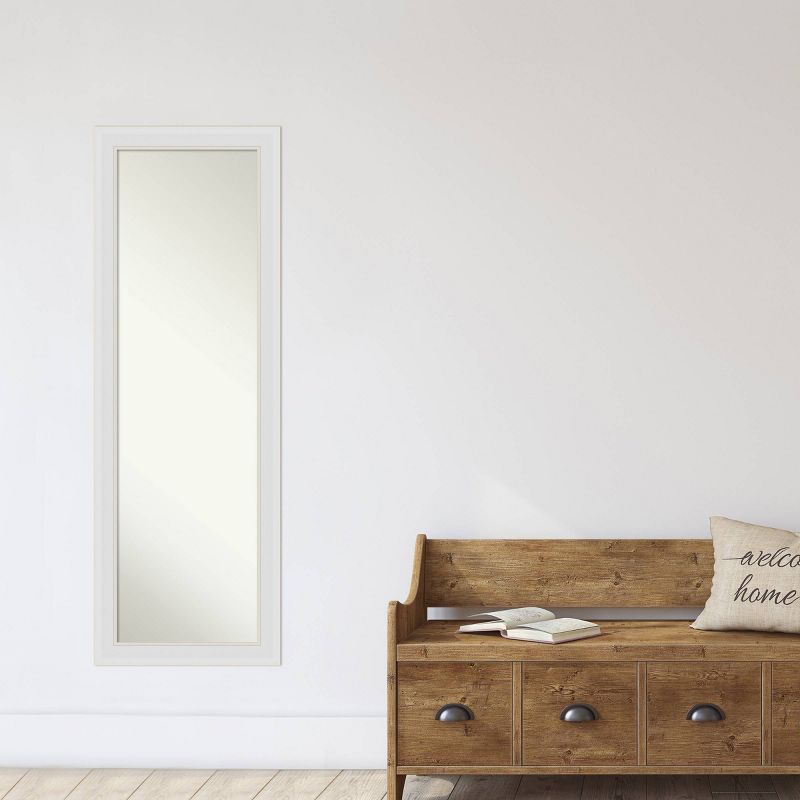 15"x51" White Full Length Over The Door Mirror White - Patton Wall Decor