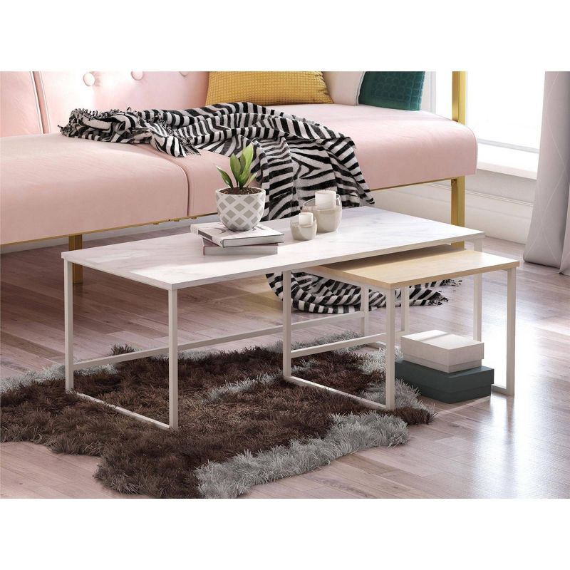 Scarlett Nesting Coffee and End Tables White - CosmoLiving by Cosmopolitan