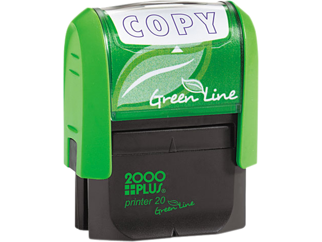 2000 PLUS Green Line 035347 2000 PLUS Green Line Message Stamp, Copy, 1 1/2 x 9/16, Blue