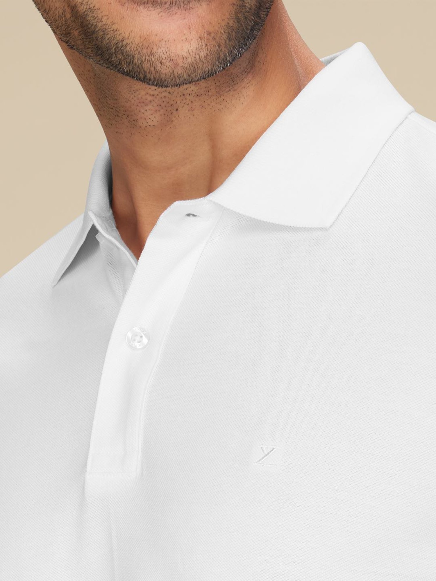 XYXX Polar White Cotton Regular Fit Polo T-Shirts