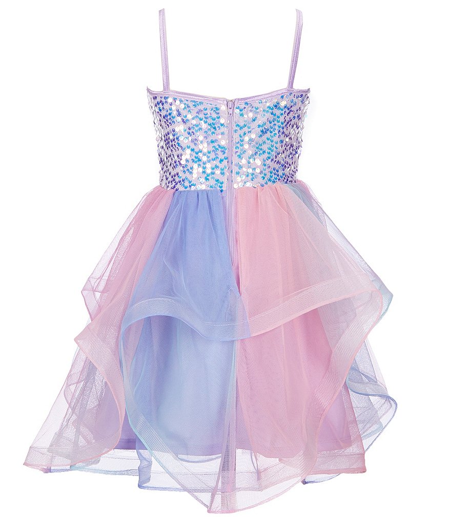 Poppies and Roses Big Girls 7-16 Sequin Bodice/Ombre Skirt Fit-And-Flare Dress