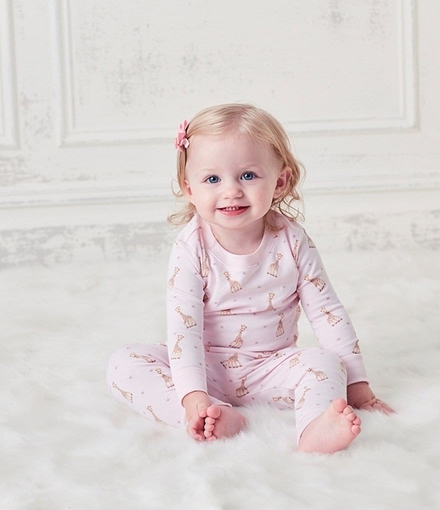 Kissy Kissy Baby Girls 12-24 Months Sophie La Girafe Printed Top & Bottom Pajama Set