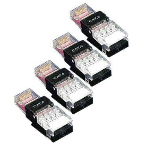 4 Pcs Cat6 LAN Network Ethernet UTP RJ45 Plug Connector Toolless Cable End 8P8C