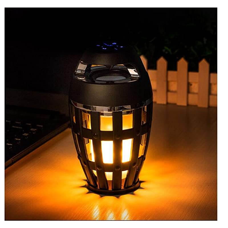 LED Flame Lamp Waterproof Bluetooth Speaker Wireless Stereo Bass Speaker Atmosphere Night Light for Party Home Camping Outdoor