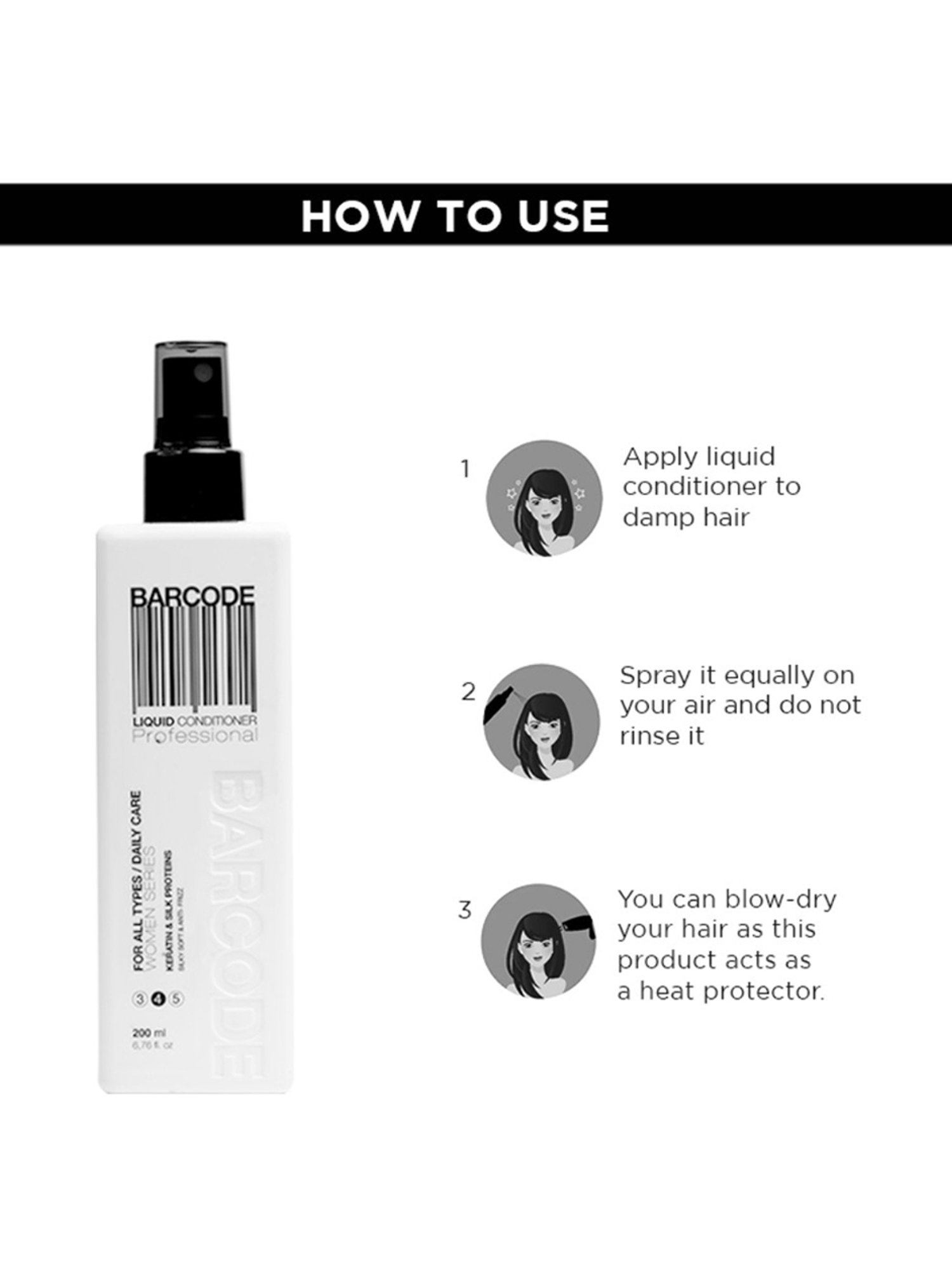 Barcode Professional Women Series Liquid Conditioner for All Hair Types - 200 ml