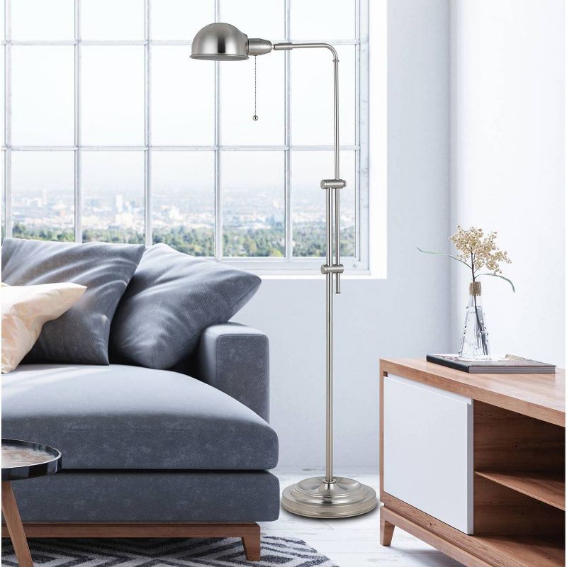 42" x 58" Adjustable Height Croby Metal Floor Lamp Brushed Steel - Cal Lighting