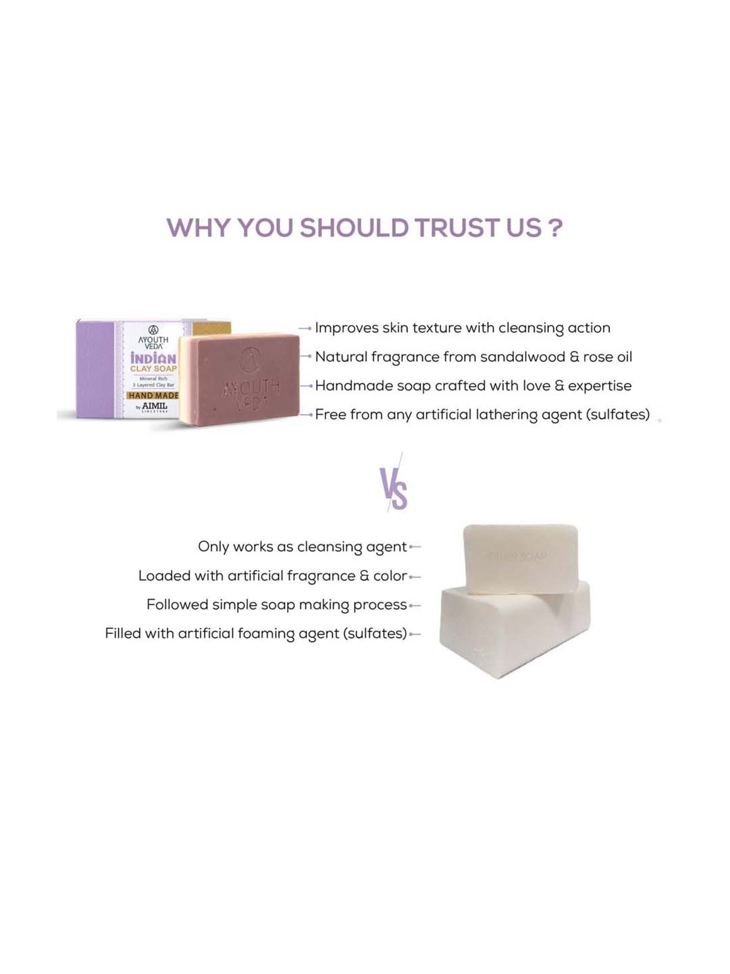 AyouthVeda Handmade Indian Clay Soap - 100 gm