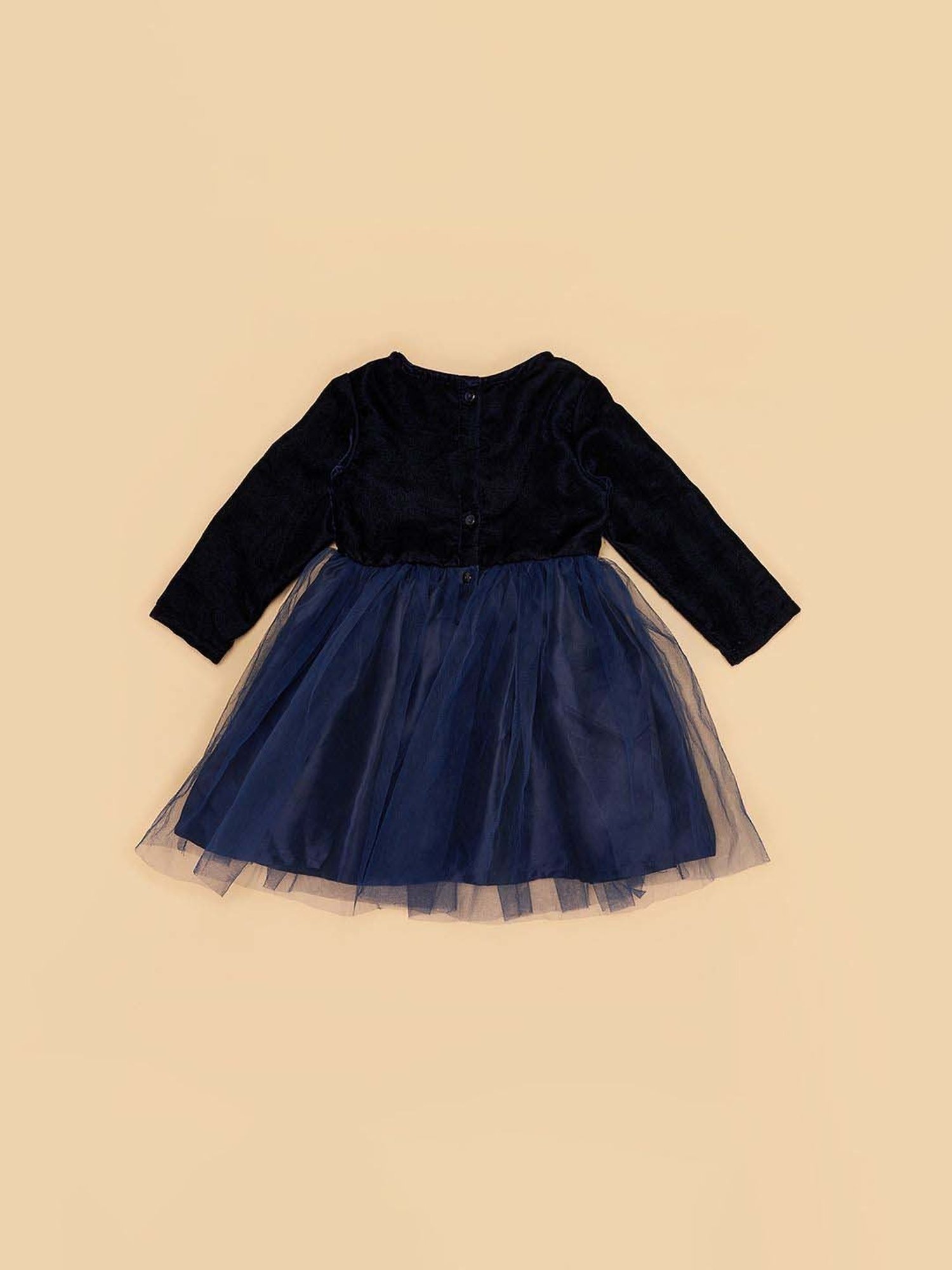 YU by Pantaloons Kids Navy Applique Full Sleeves Dress