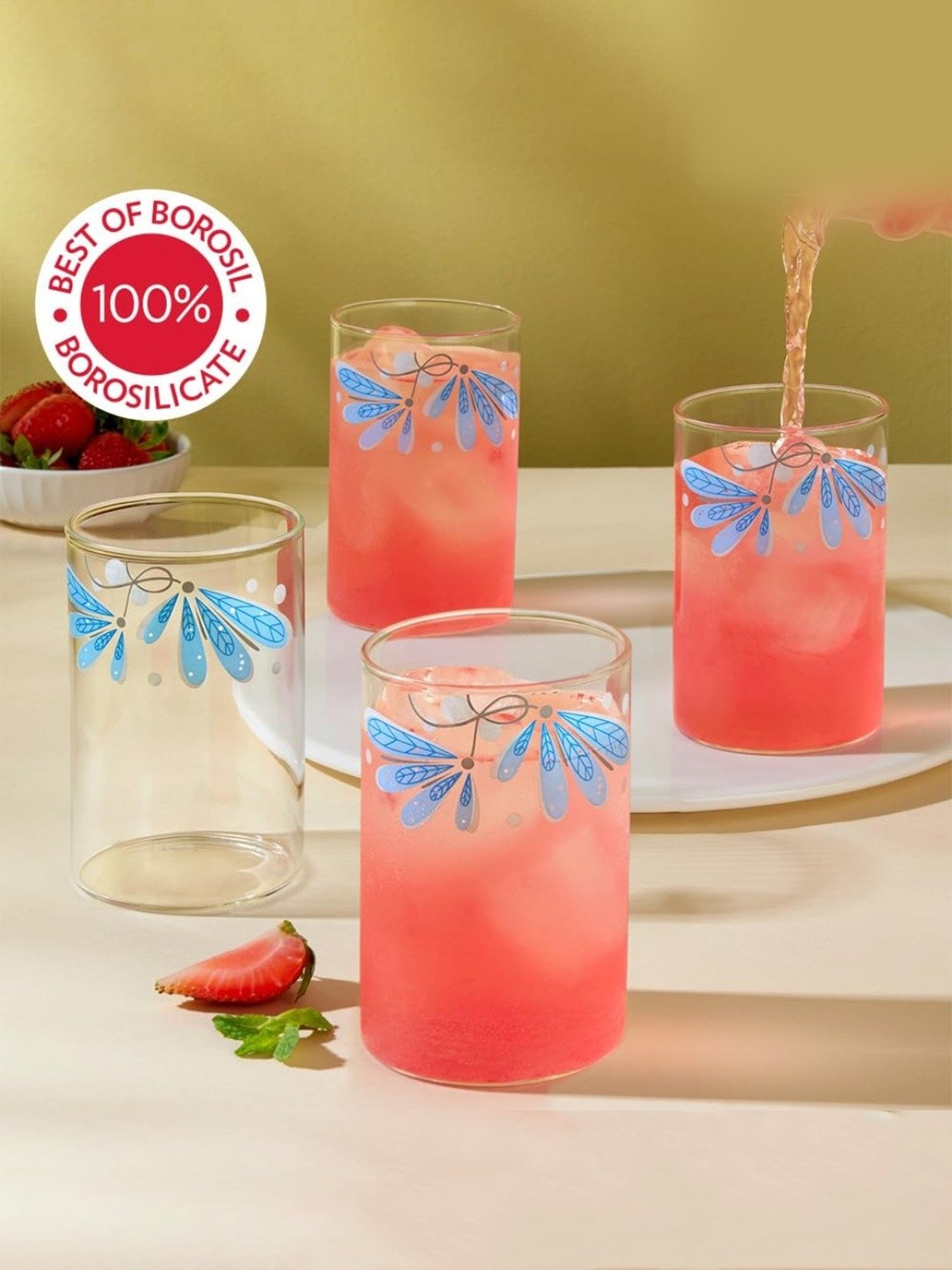 Borosil Transparent Borosilicate Everyday Glasses - Set of 6 (295ml)