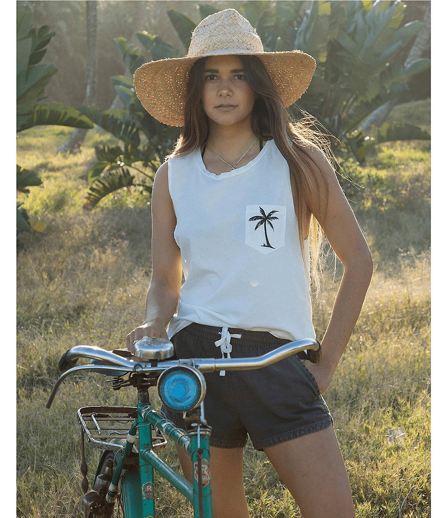 Guess Brynn Tropical Floral Mid Rise Linen Shorts