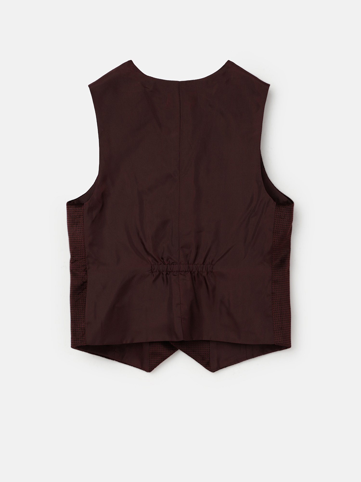 United Colors of Benetton Kids Dark Brown Textured Waistcoat