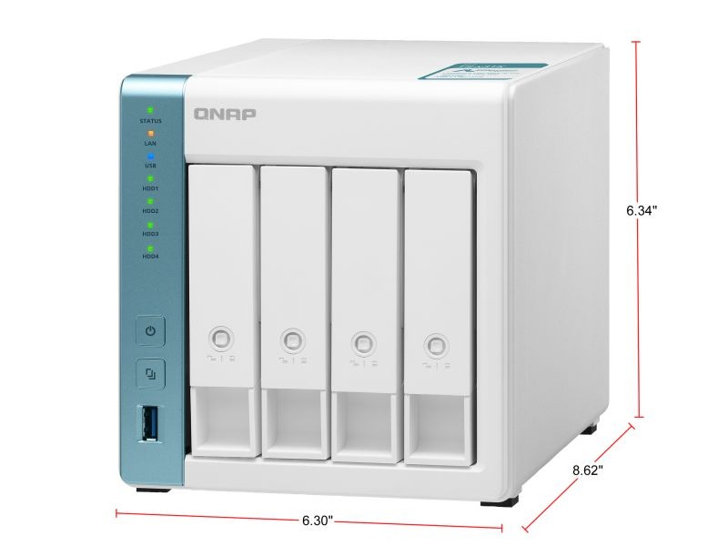 QNAP 4-Bay Personal Cloud NAS for Backup and Data Sharing 4-core 1.7GHz 1GB RAM w/ Lockable Drive Tray TS-431K-US