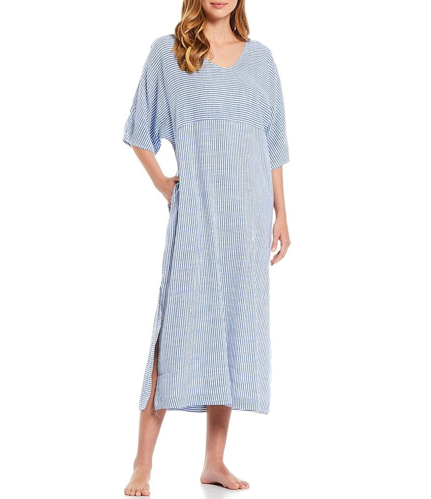 Kate Landry Striped Woven Dobby Caftan