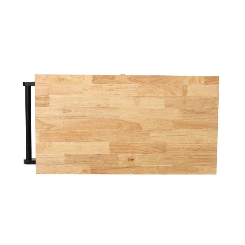 Byway Contemporary Kitchen Cart with Wheels Black/Natural - Christopher Knight Home