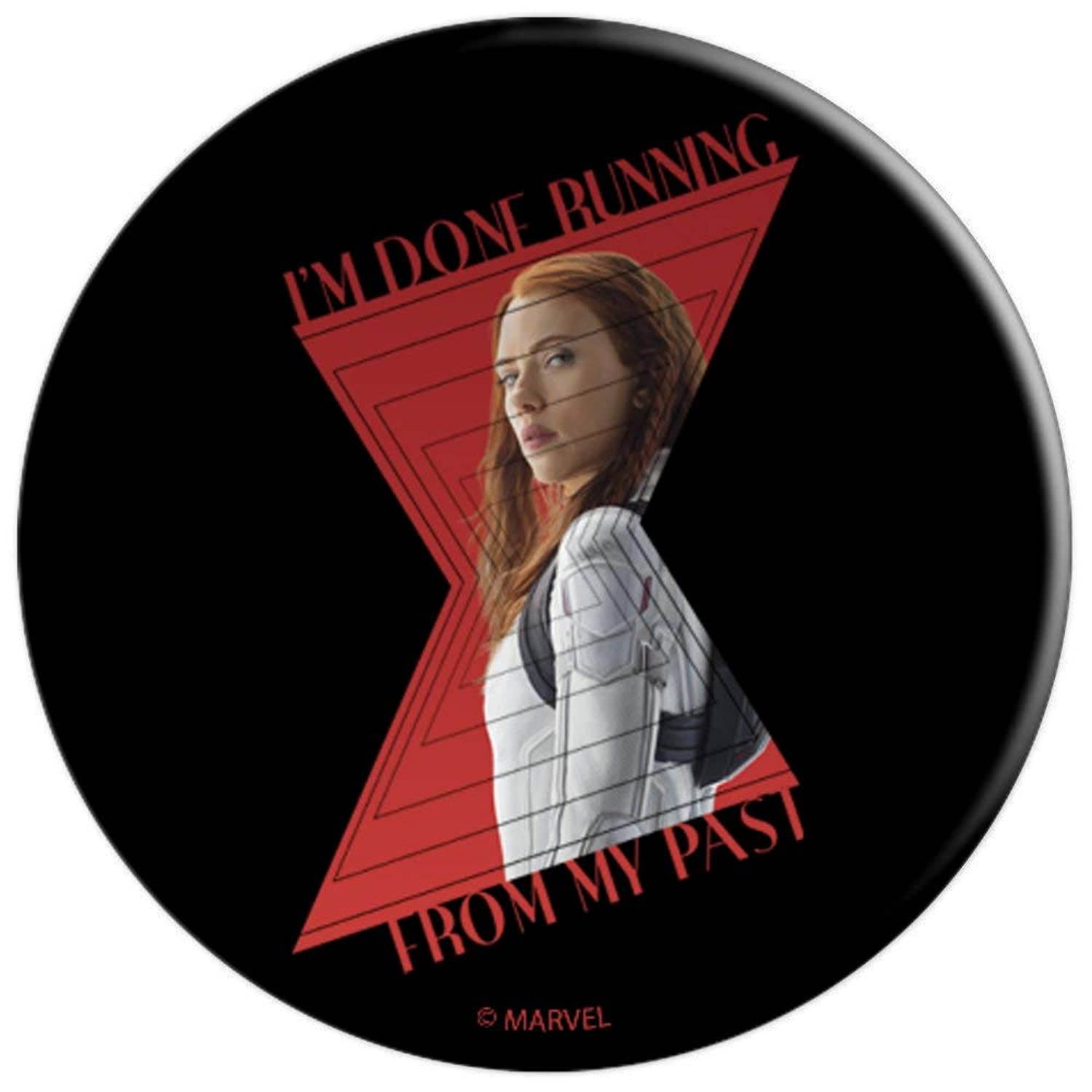 Marvel Black Widow Movie Done Running From My Past Portrait PopSockets Grip and Stand for Phones and Tablets