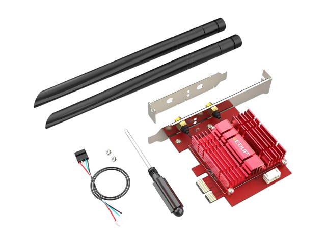 EDUP WiFi 6 Card AX 3000Mbps PCIe Network Card AX200 802.11AX 2.4Ghz/5.8Ghz with Bluetooth 5.0 & Heat Sink Wireless PCI Express Wi-Fi Adapters Dual Band Antenna for Windows 10 64-bit, EP-AC9636GS
