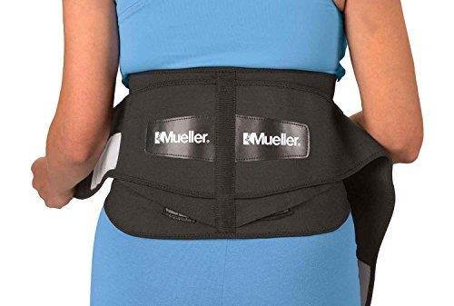 Mueller 64179 Lumbar Support Back Brace with Removable Pad, Regular(28 - 50 waist), Black