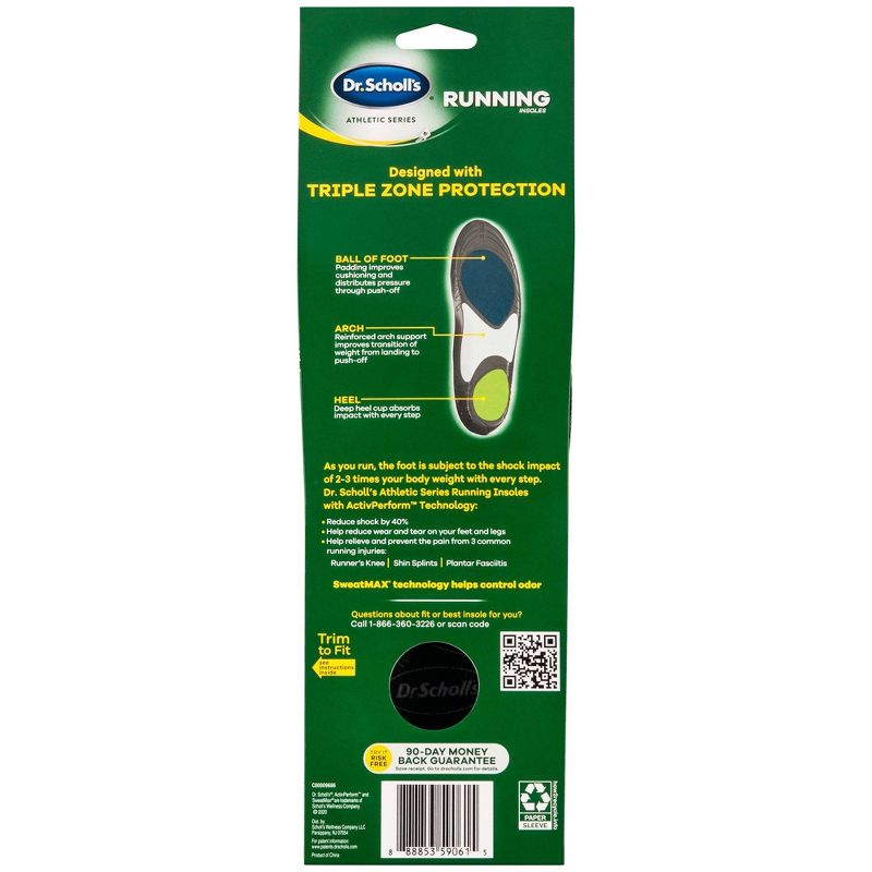Dr. Scholl's Athletic Series Running Insoles Mens - Size (10.5 - 14)