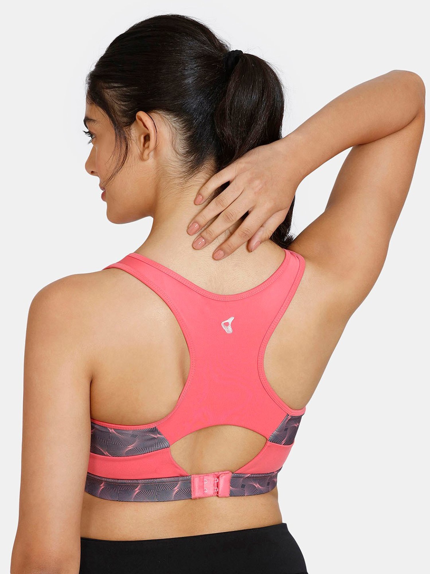 Zelocity by Zivame Pink Printed Sports Bra