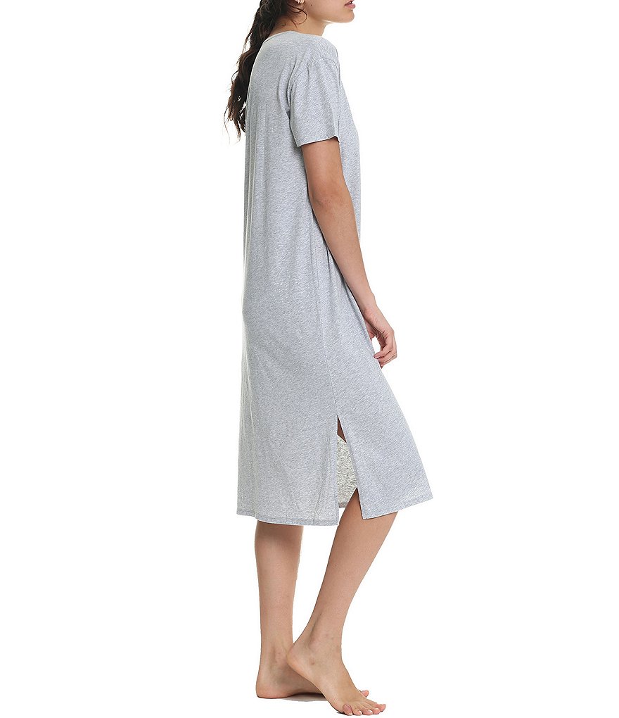 Miss Elaine Plus Cottonessa Floral Print Knit Long Nightgown