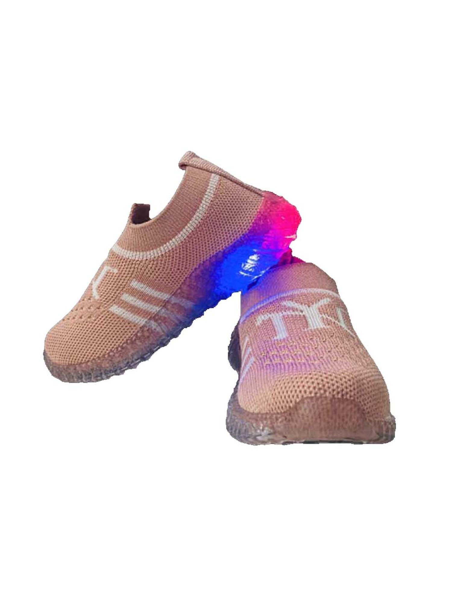 Priaansha Kids Peach & White Casual Slip-Ons