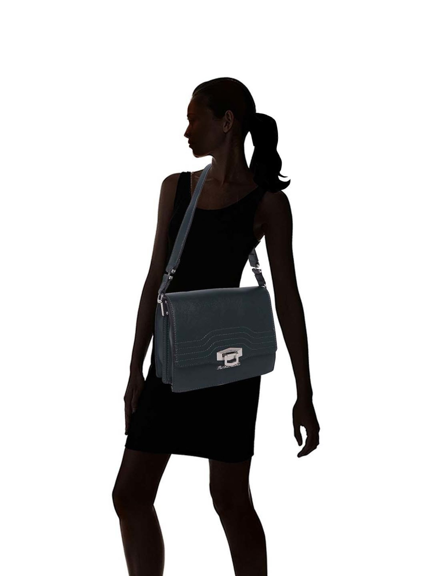 Marina Galanti Green Textured Medium Sling Handbag