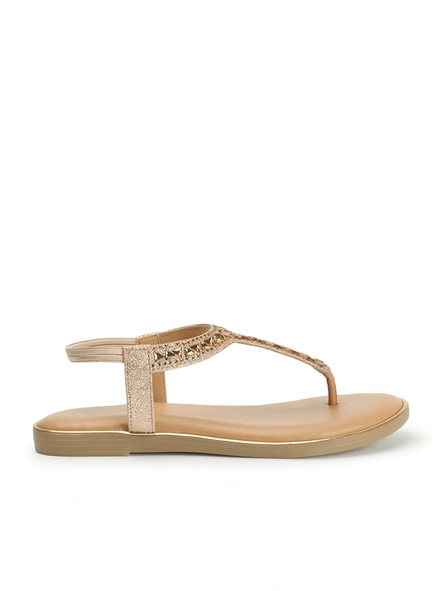Carlton London Women's Beige Ankle Strap Sandals