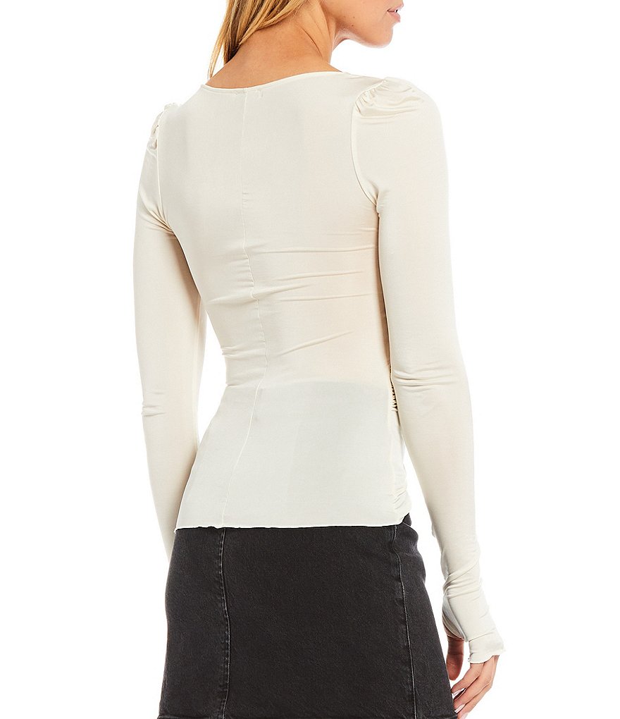 Free People Wind Down Layering Square Neck Long Sleeve Top