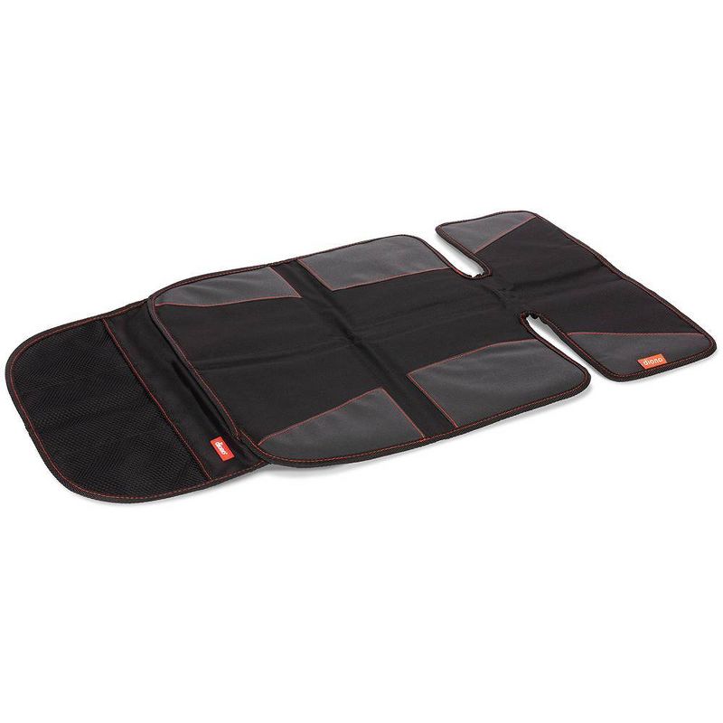 Diono Super Mat Car Seat Protector for Under Car Seat Includes 3 Mesh Storage Pockets Crash Tested - Black