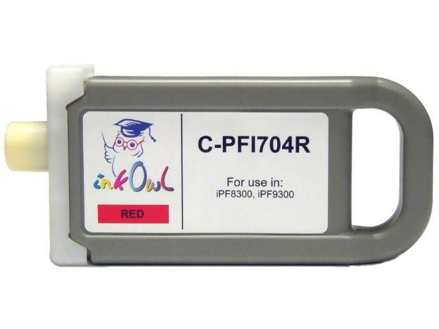 InkOwl Compatible Ink Cartridge Replacement for CANON PFI-704R (700ml, Red) for iPF8300, iPF9300 printers
