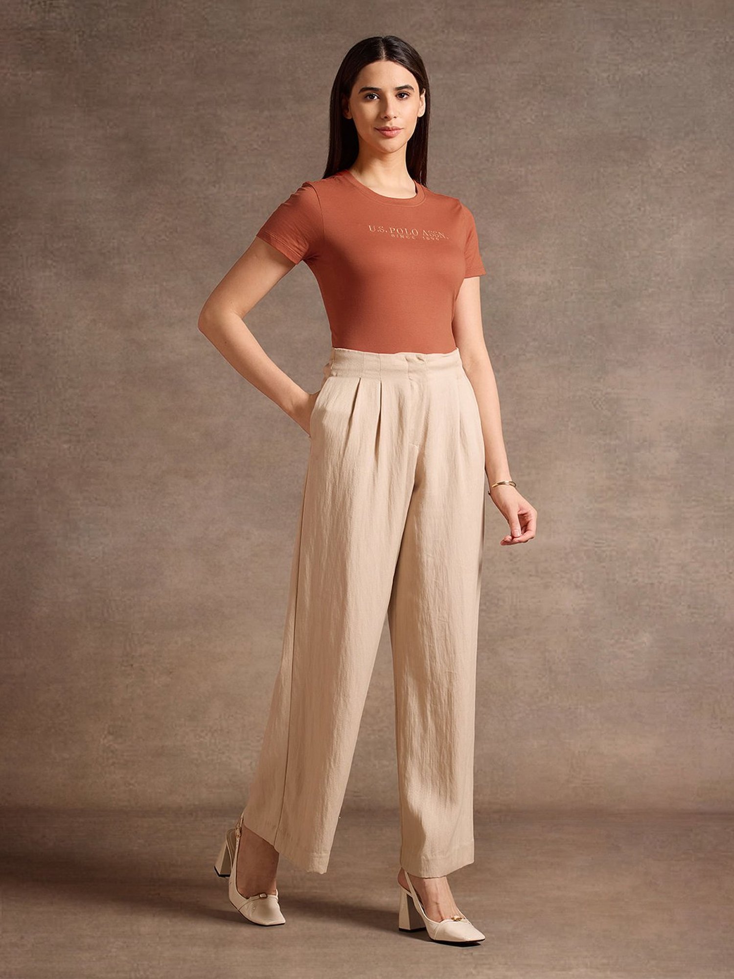 U.S. Polo Assn. Brown Graphic Print T-Shirt