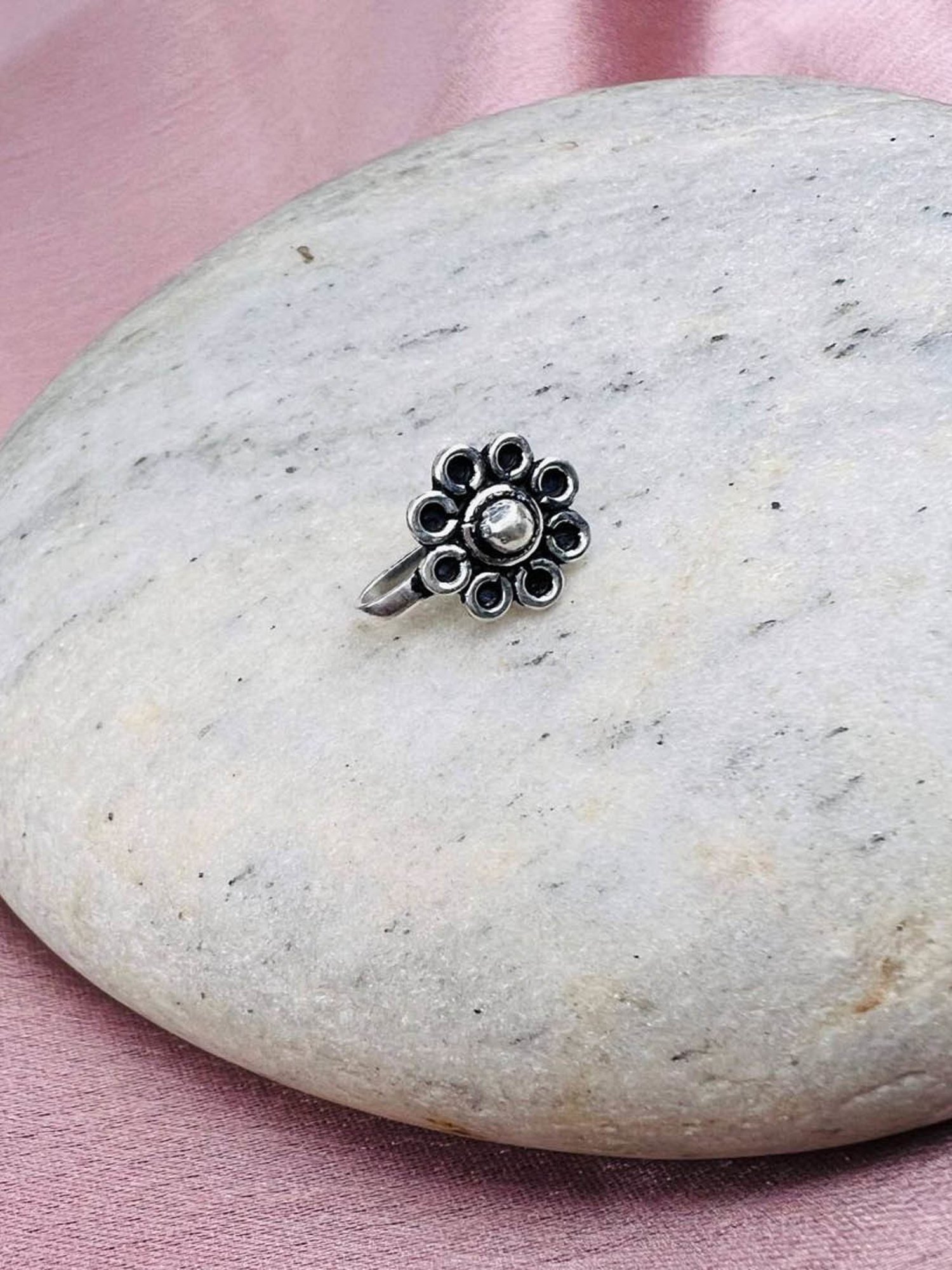 Arte Jewels 92.5 Silver handcrafted Nosepin for Women & Girls