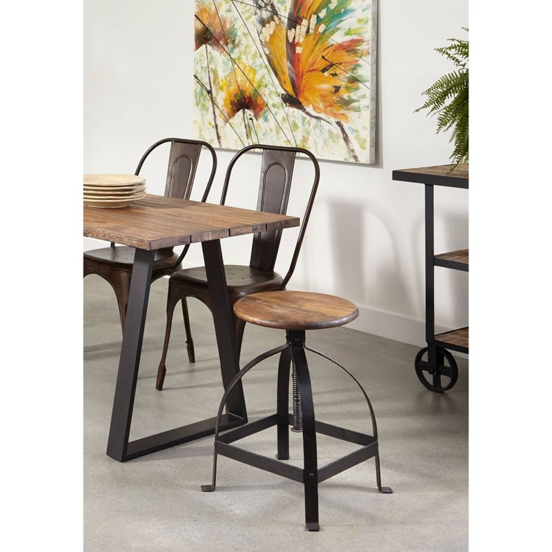 Warwick Dining Swivel Adjustable Barstool Brown - Treasure Trove Accents