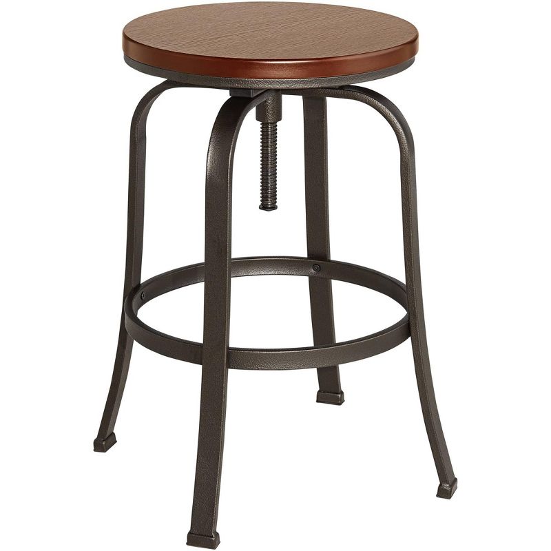 Elm Lane Radin Hammered Bronze Adjustable Swivel Bar Stools Set of 2