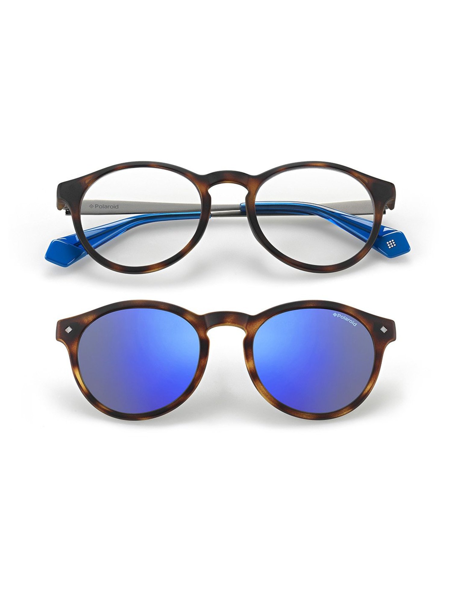 Polaroid Blue Round Unisex Sunglasses