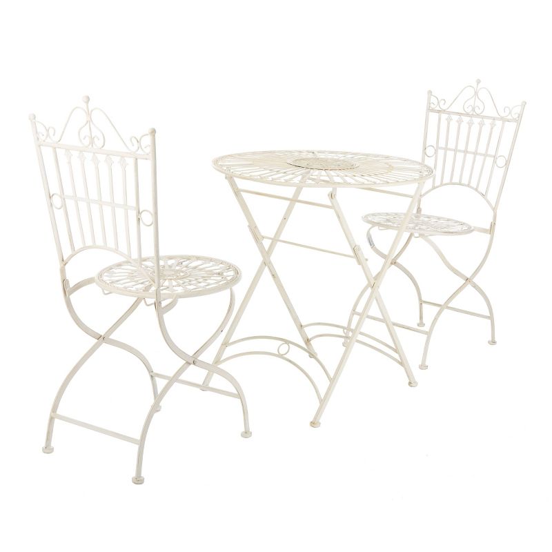 3pc Steel Bistro Set Gray - Nuu Garden
