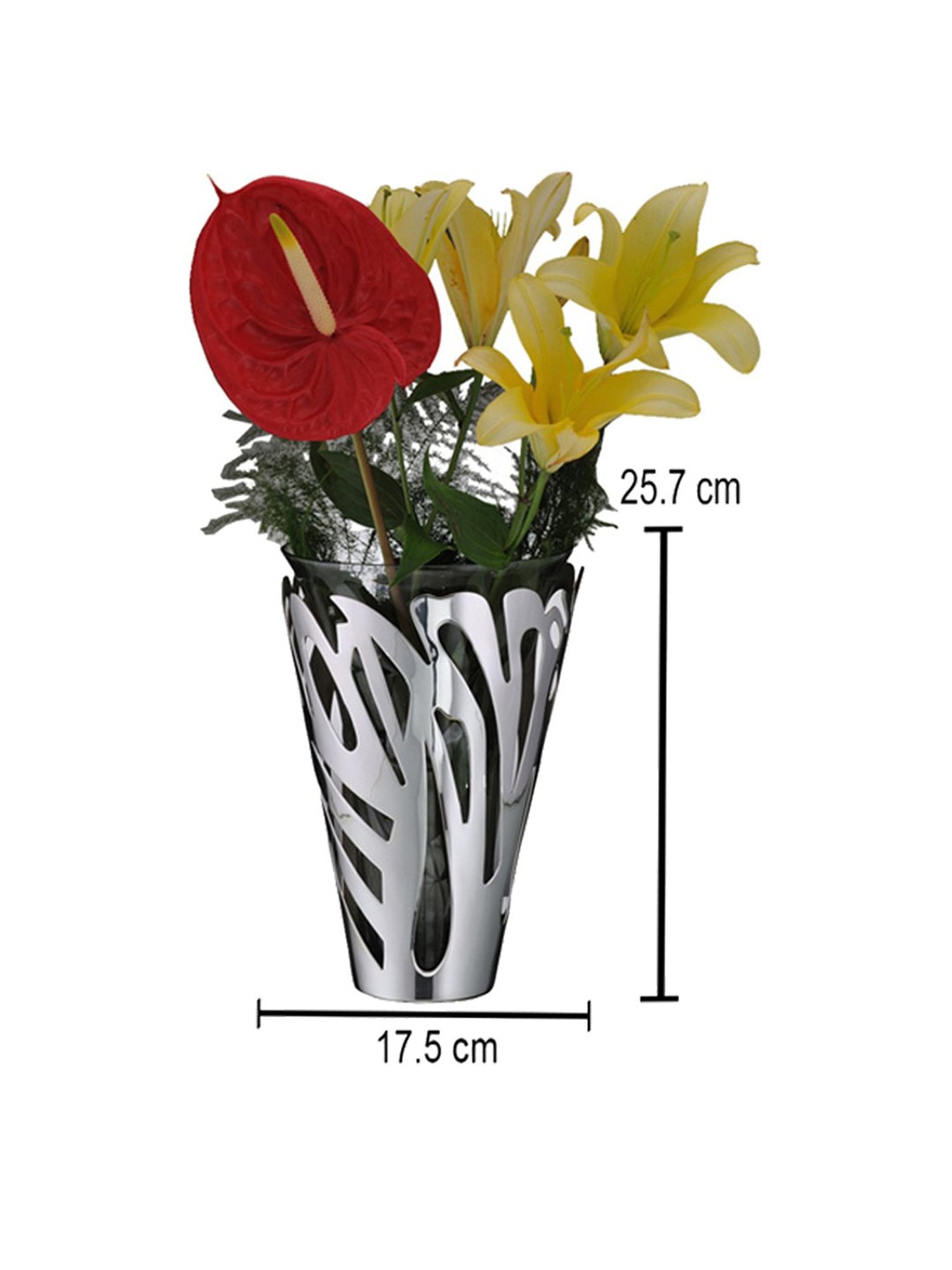 Episode Silver Plated Flower Vase Graffiti